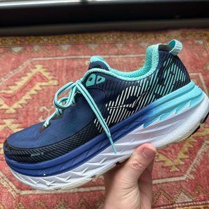 Hoka Bondi 5 in Navy Blue & Teal
